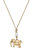 Bracy Elephant Charm & Pearl Necklace - Worn Gold