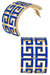 Brennan Game Day Greek Keys Enamel Hoop Earrings In Blue - Blue