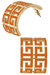Brennan Game Day Greek Keys Enamel Hoop Earrings In Burnt Orange - Burnt Orange