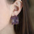 Brennan Game Day Greek Keys Enamel Hoop Earrings In Purple