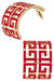 Brennan Game Day Greek Keys Enamel Hoop Earrings In Red - Red
