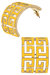 Brennan Game Day Greek Keys Enamel Hoop Earrings In Yellow - Yellow