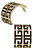 Brennan Game Day Greek Keys Enamel Hoop Earrings - Black