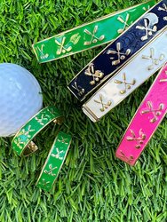 Briar Golf Club Enamel Hinge Bangle In Pink