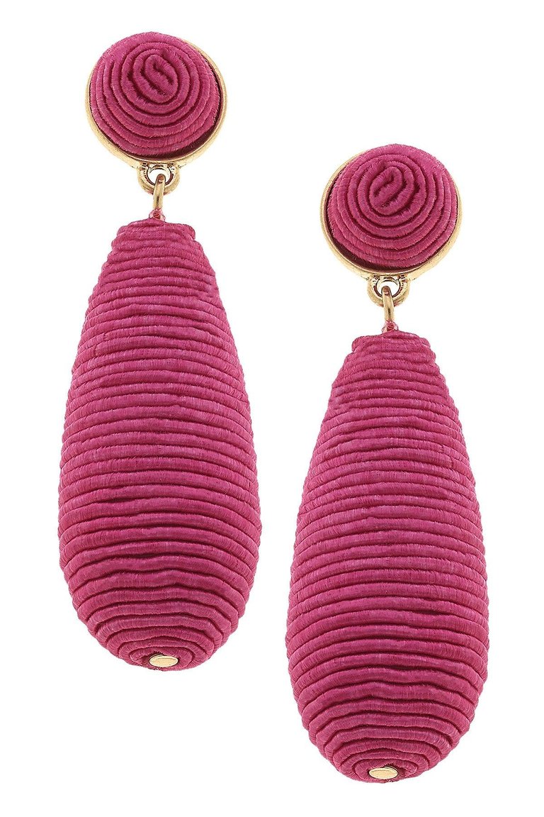 Brielle Silk Cord Drop Earrings In Fuchsia - Fuchsia
