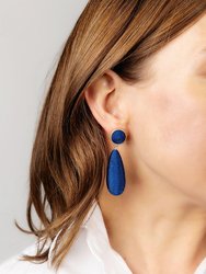 Brielle Silk Cord Drop Earrings in Navy