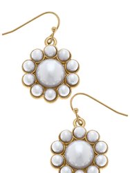 Caine Pearl Flower Drop Earrings - Ivory