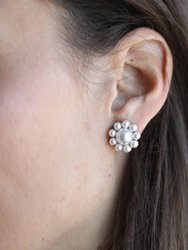 Caine Pearl Flower Stud Earrings