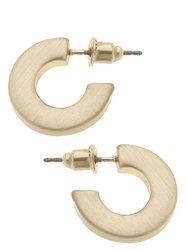 Cali Large Flat Hoop Earrings In Satin Gold - Satin Gold