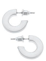 Cali Large Flat Hoop Earrings In Satin Silver - Satin Silver