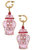 Camille Enamel Double Happiness Temple Jar Earrings - Pink & White