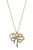 Carina Pavé Bow Pendant Necklace - Worn Gold