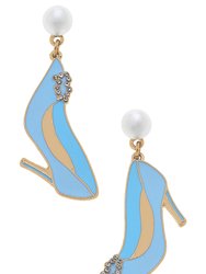 Carrie Enamel And Pavé Wedding Pumps - Blue/White