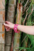 Celeste Enamel Bamboo Bangle In Pink