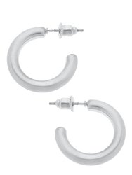 Célia Hoop Earrings - Satin Silver