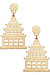 Cerise Pagoda Statement Earrings - Worn Gold