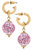 Chelsea Chinoiserie Drop Hoop Earrings - Pink/White