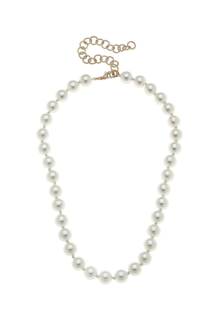 Chloe Beaded Pearl Necklace In Ivory - Ivory