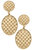 Christine Quilted Metal Oval Drop Earrings In Worn Gold - Worn Gold