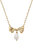 Cici Bow & Pearl Pendant Necklace - Worn Gold