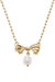 Cici Bow & Pearl Pendant Necklace - Worn Gold