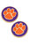 Clemson Tigers Enamel Disc Stud Earrings - Purple