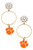 Clemson Tigers Pearl Cluster Enamel Hoop Earrings - Orange