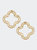 Coral Greek Keys Clover Stud Earrings - Worn Gold