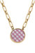 Corrie Gingham Pendant Necklace - Pink / Gold