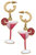 Cosmo Cocktail Enamel Earrings - Pink / Gold