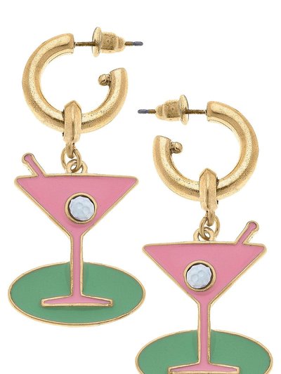 Canvas Style Country Club Martini Drop Hoop Earrings product
