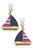 Crew Enamel Sailboat Earrings in Pink & Navy - Pink/Navy