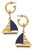 Crew Enamel Sailboat Earrings in Yellow & Navy - Yellow/Navy