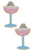 Crystal Enamel And Pavé Champagne Coupe Stud Earrings -  Pink/Blue