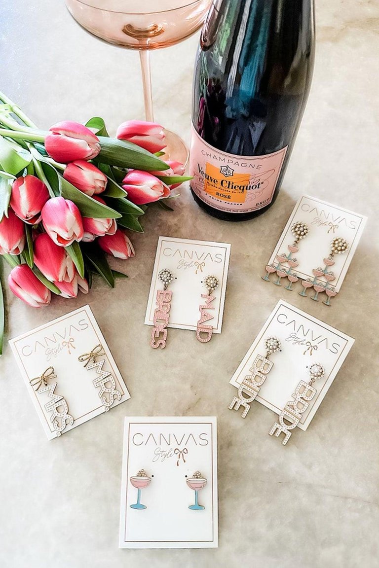 Crystal Enamel & Pavé Champagne Tower Earrings