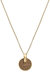 Danielle Raffia Delicate Disc Necklace - Brown / Gold