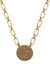 Danielle Raffia Disc Necklace - Brown / Gold