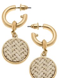 Danielle Raffia Drop Hoop Earrings - Natural