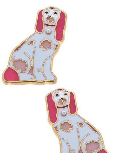 Canvas Style Daphne Enamel Staffordshire Dog Stud Earrings product