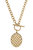 Daria Quilted Metal Pendant T-Bar Necklace - Worn Gold