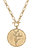 Dawn Monkey Pendant T-Bar Necklace - Worn Gold