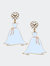 Dolly Enamel Wedding Dress & Pearl Cluster Earrings - White/Pink