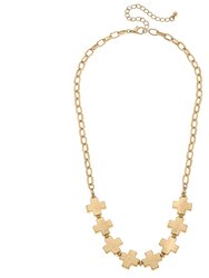 Edith Square Cross Chain Link Necklace