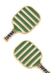 Ellie Pickleball Paddle Stud Earrings In Green - Green