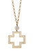 Elysa Greek Keys Cross Pendant & Pearl Cluster Necklace - Worn Gold