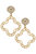 Emilia Greek Keys Clover And Pearl Studded Statement Earrings - Worn Gold