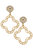 Emilia Greek Keys Clover And Pearl Studded Statement Earrings - Worn Gold