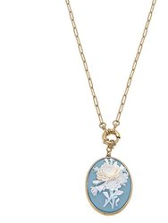 Emilie Resin Pendant Necklace - Wedgwood Blue