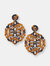 Emmy Filigree Resin Statement Earrings - Tortoise