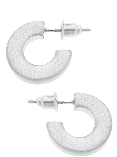 Canvas Style Emmy Small Flat Hoop Earrings In Satin Silver product